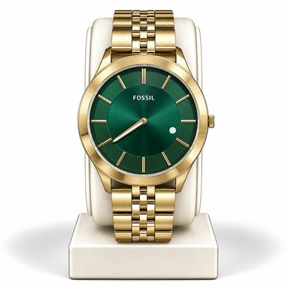 Fossil Neutra Green Dial Gold-Tone Watch
