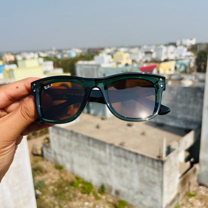 RB Reverse Trans Green - Brown Premium Fashion Sunglass