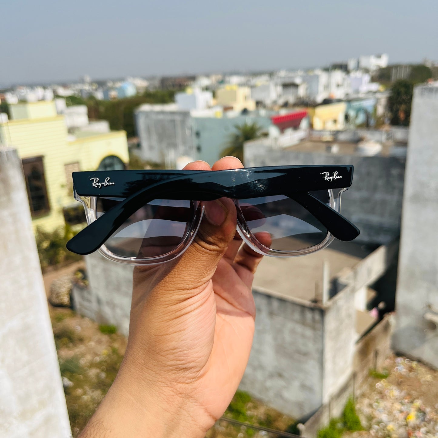 RB Reverse Trans Black Premium Fashion Sunglass