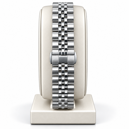 Fossil Slim Grey Dial Silver Chain Rectangular Watch
