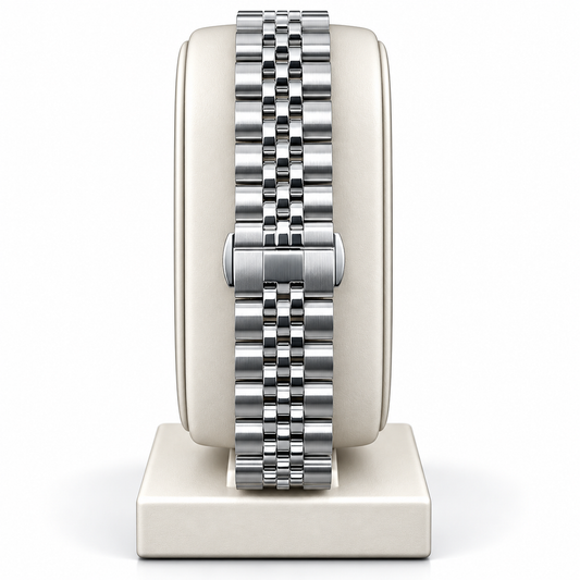 Fossil Slim Grey Dial Silver Chain Rectangular Watch