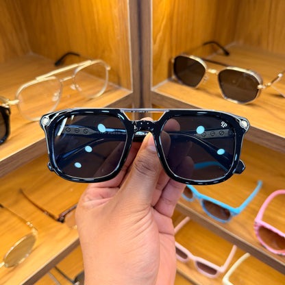 Phillipp Plein Black Rectangle Premium Sunglasses