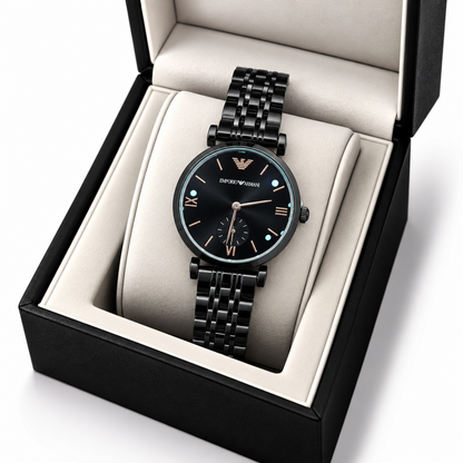 Emporio Armani Black Minimalist Chronograph Watch