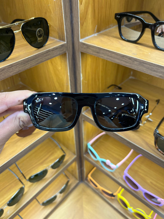 Ray-Ban Unisex UV Protected Rectangle Polarised Premium Sunglasses For Men’s & Women’s RB4454 - All Black