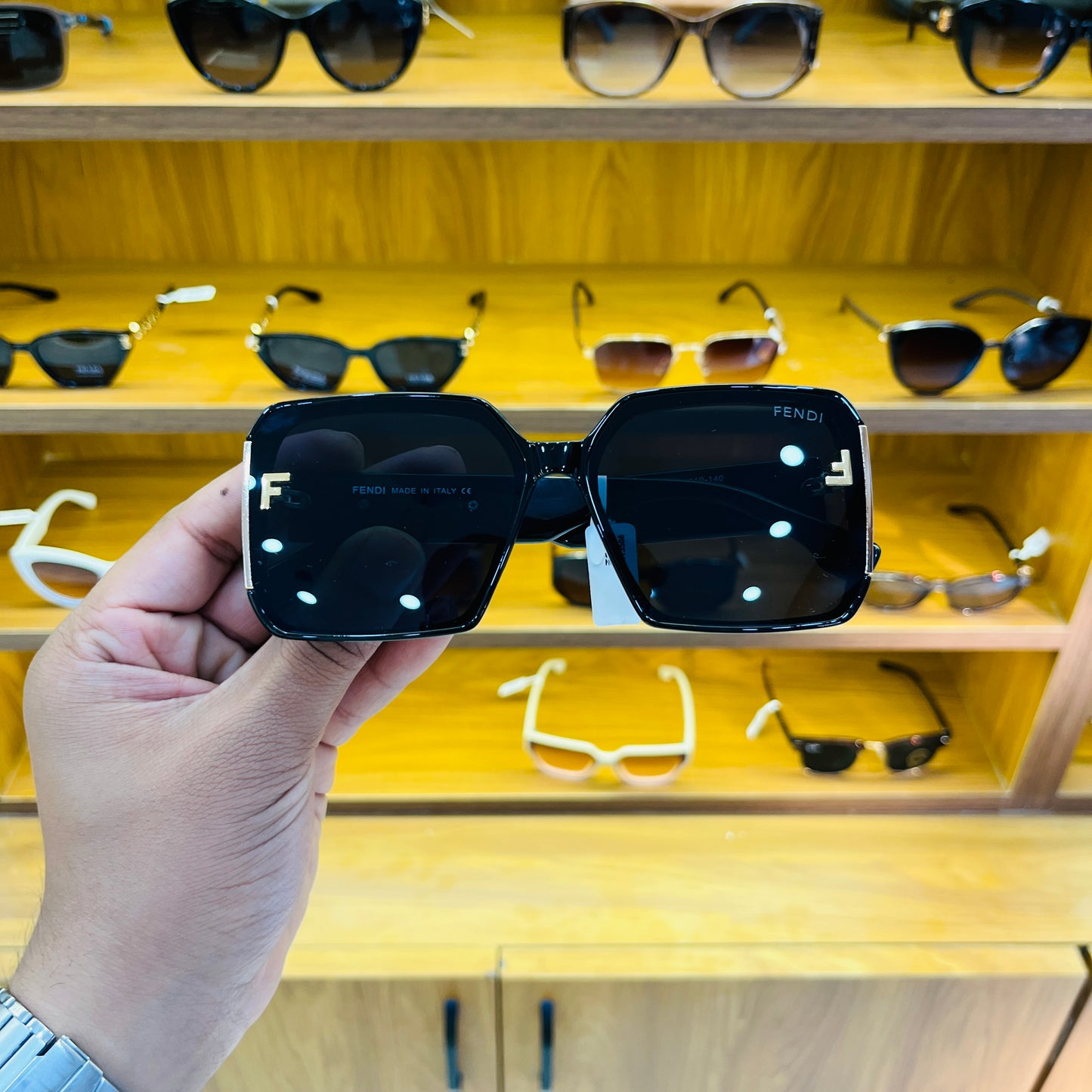FENDI Black Square Shape Premium Sunglasses