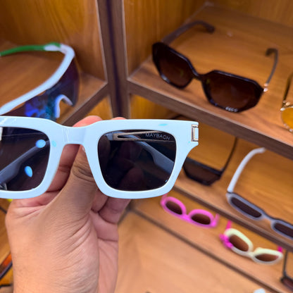 Maybach White Colour Square Premium Sunglasses