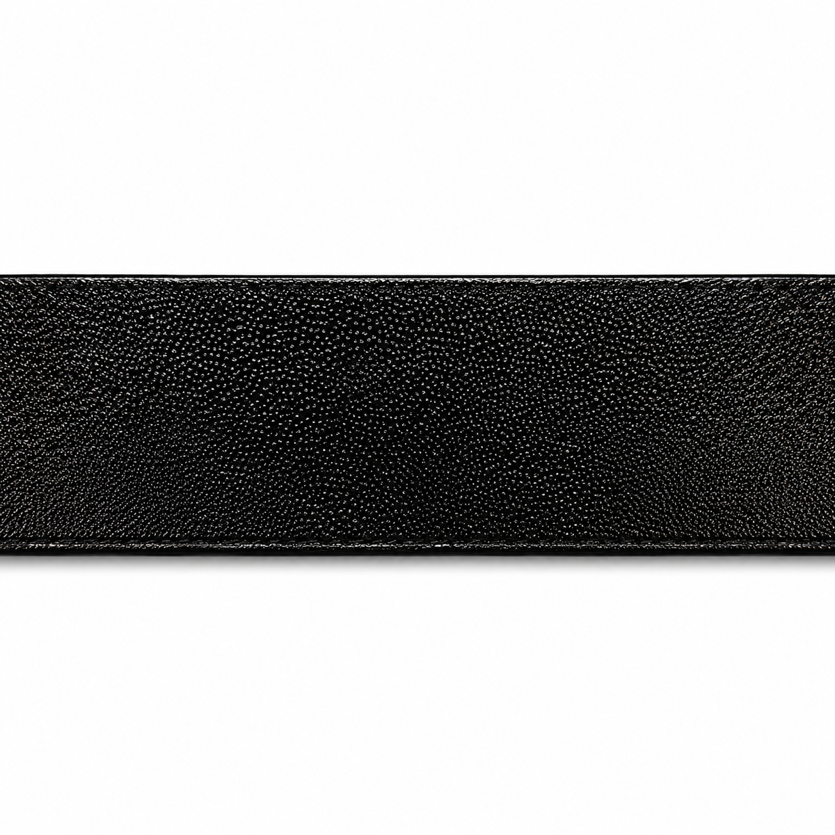 EW Black & Rose-Gold Auto Buckle Belt Leather Belt