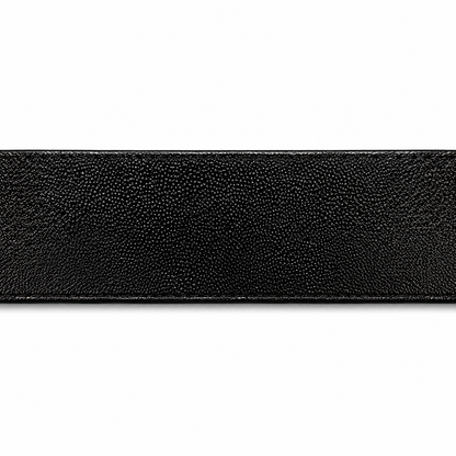EW Black & Rose-Gold Auto Buckle Belt Leather Belt