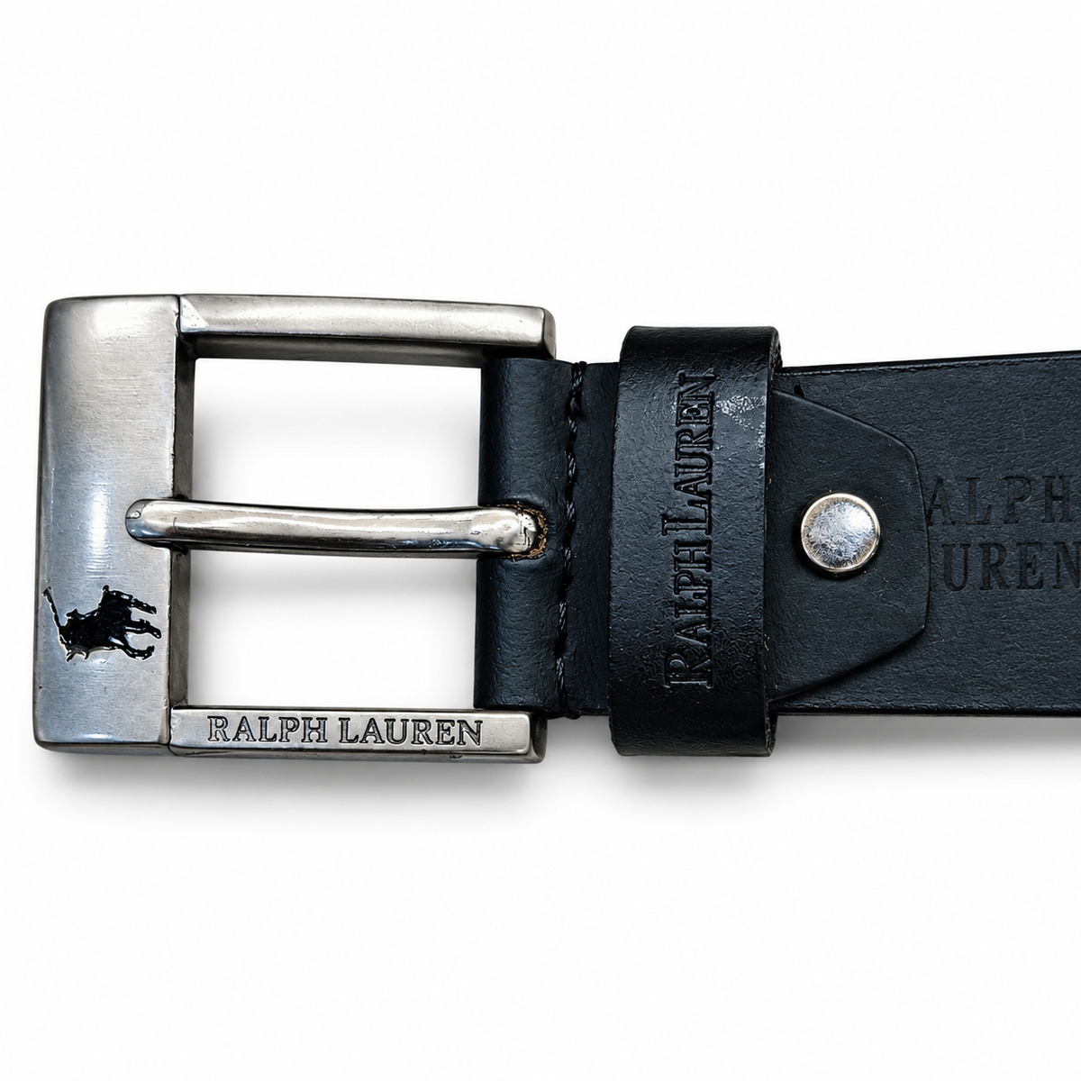 Ralph Lauren Classic Black Leather heavy Buckle Belt