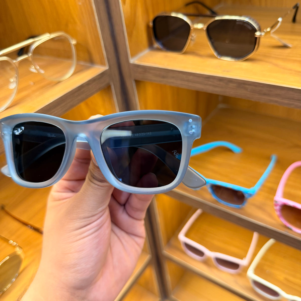 Rayban Reverse Matt Grey With Black Lens Premium Unisex Fashion Sunglass