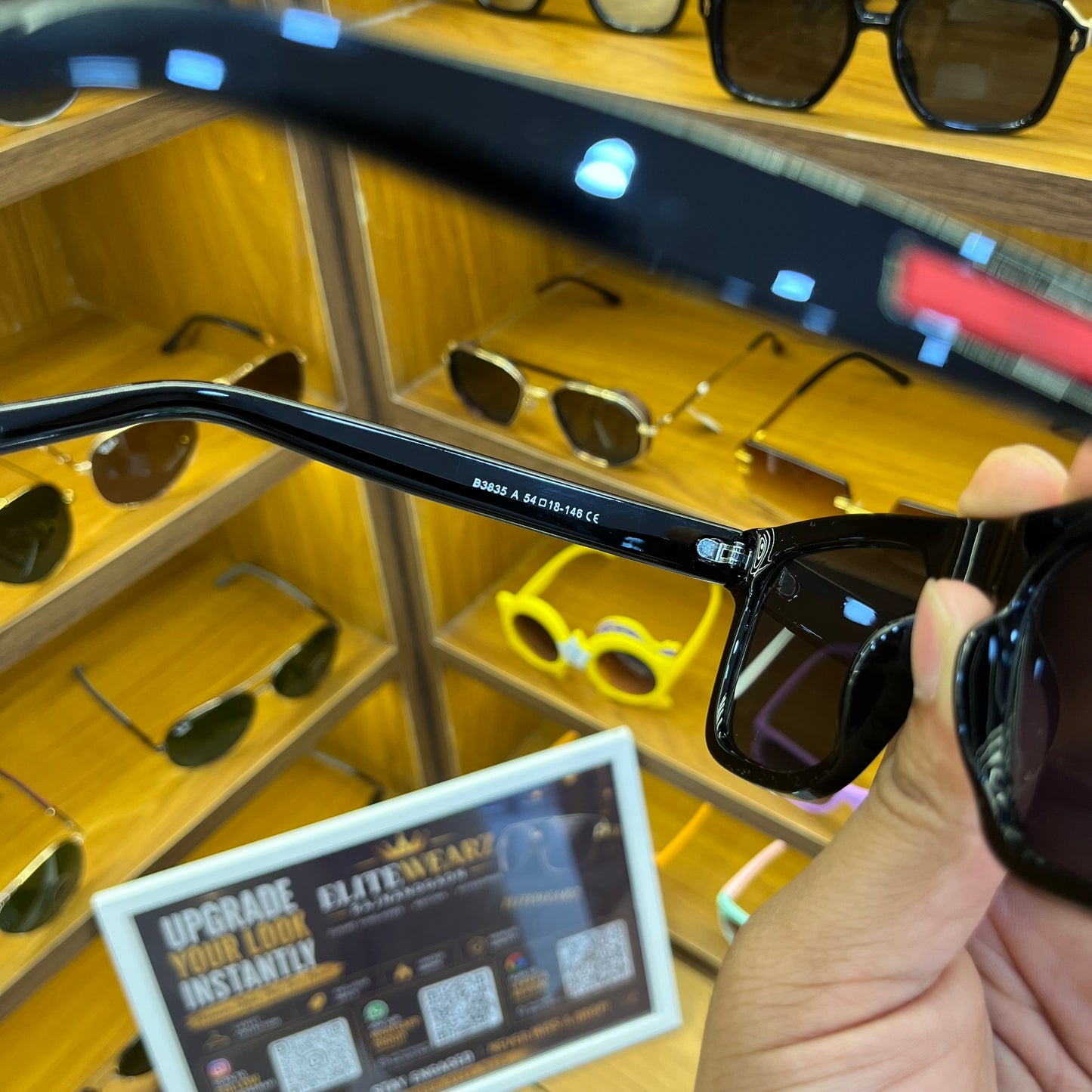 Prada Black Rectangle 3835 Unisex Sunglasses