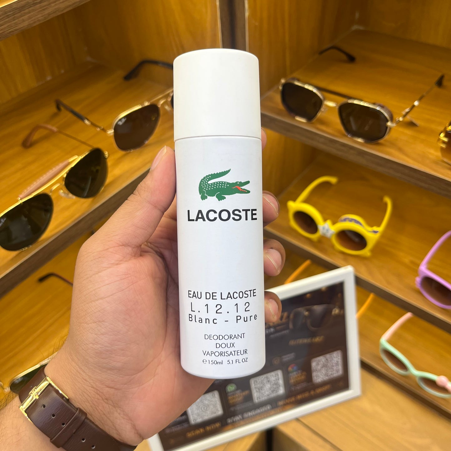 Eau De Lacoste L.12.12 Blanc Pure Deodorant Doux Vaporisateur (150ml) (Zero Gas Deo)