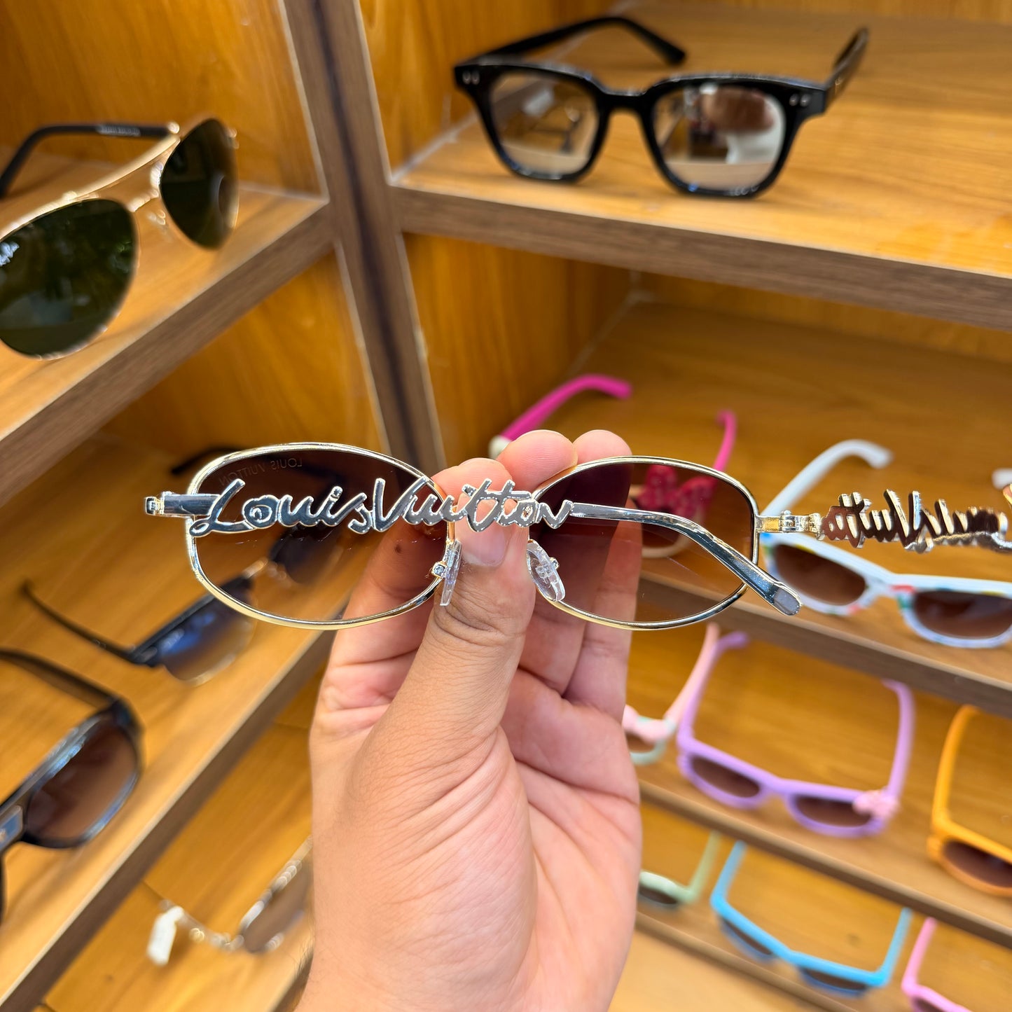 LV Oval Golden-Brown (LV Arms) Premium Sunglasses For Women’s