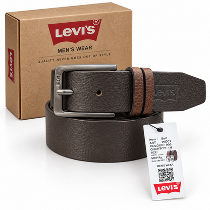 Levi’s Classic Textured Leather Belt – Dark Brown