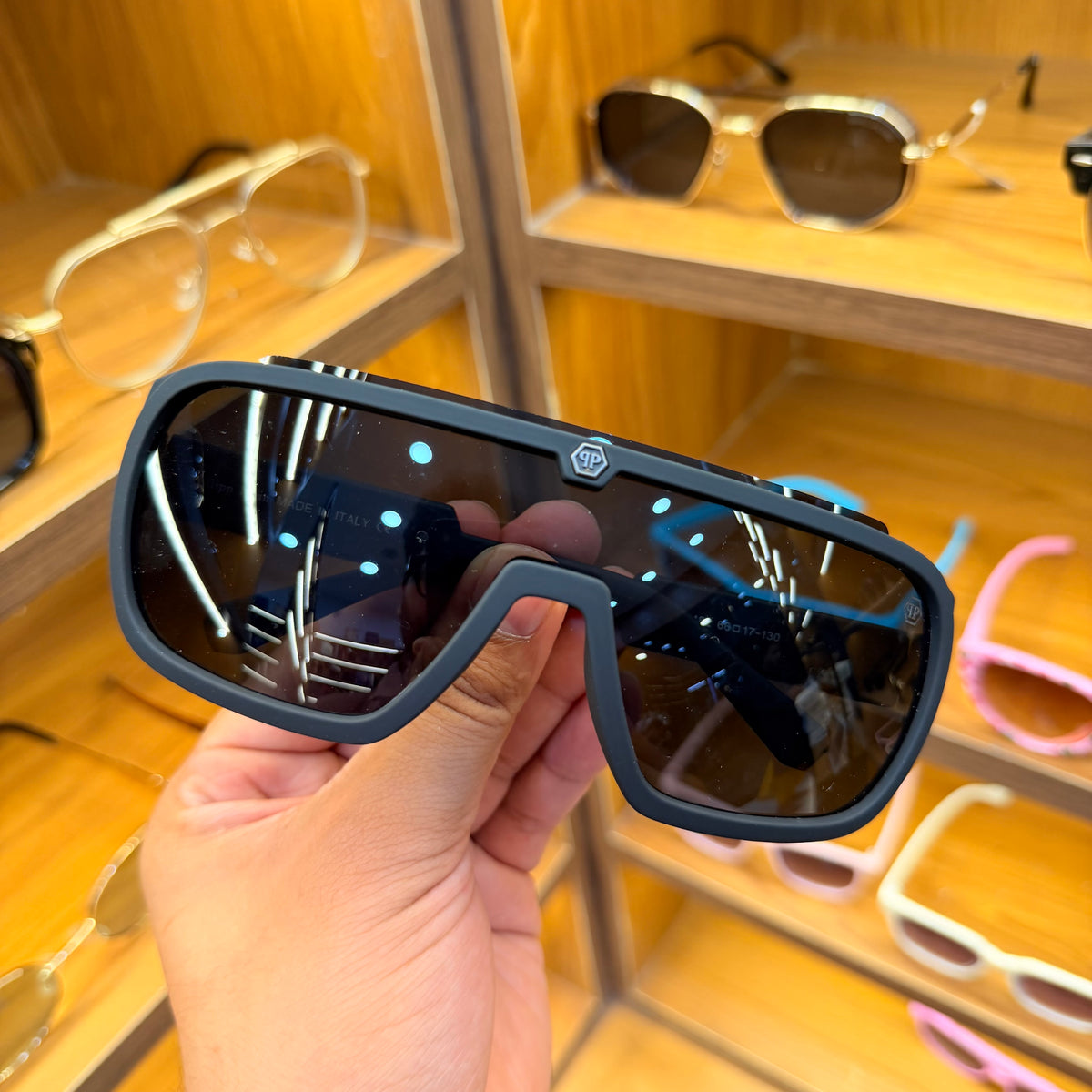 Phillipp Plein 20482 Oversize Black Rectangle Premium Sunglasses
