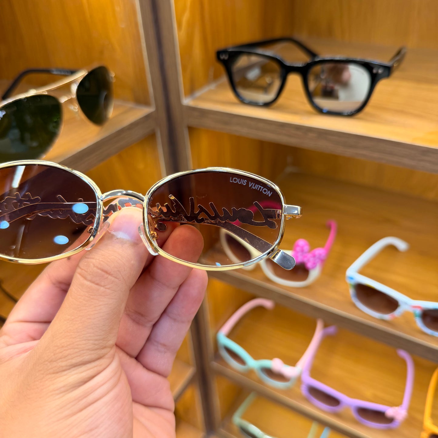 LV Oval Golden-Brown (LV Arms) Premium Sunglasses For Women’s
