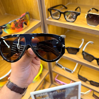 TOM FORD BRONSON 1044  Black-Brown Over Size Premium Fashion Sunglass