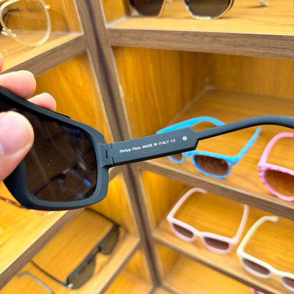 Phillipp Plein 20482 Oversize Black Rectangle Premium Sunglasses