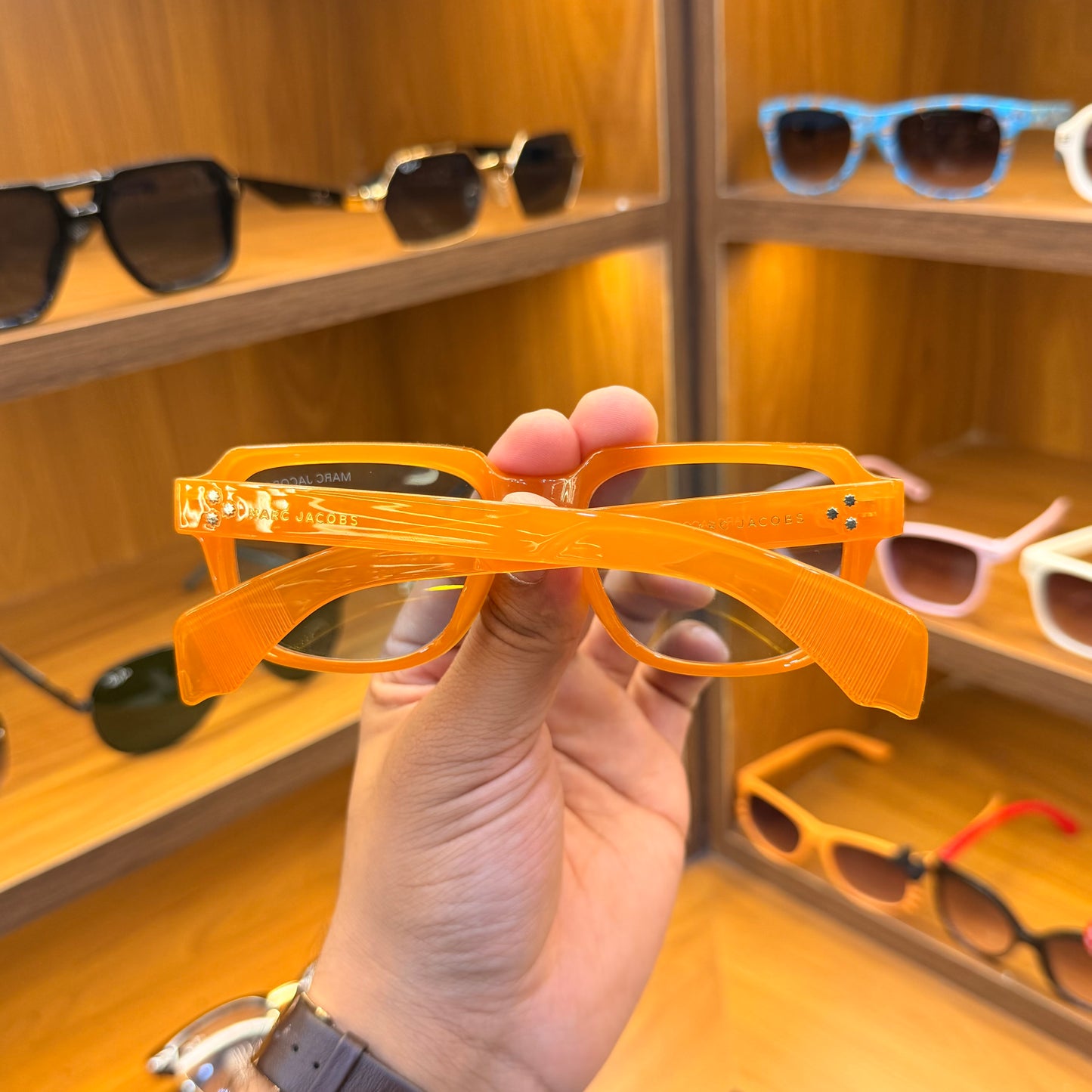 Marc JACOBS orange rectangle transparent frame Premium Sunglasses