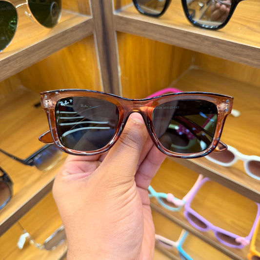 RB Reverse Brown With Black Lens Premium Unisex Fashion Sunglass