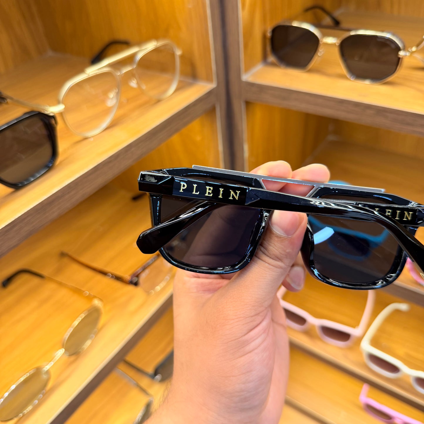 Phillipp Plein Black Rectangle Premium Sunglasses
