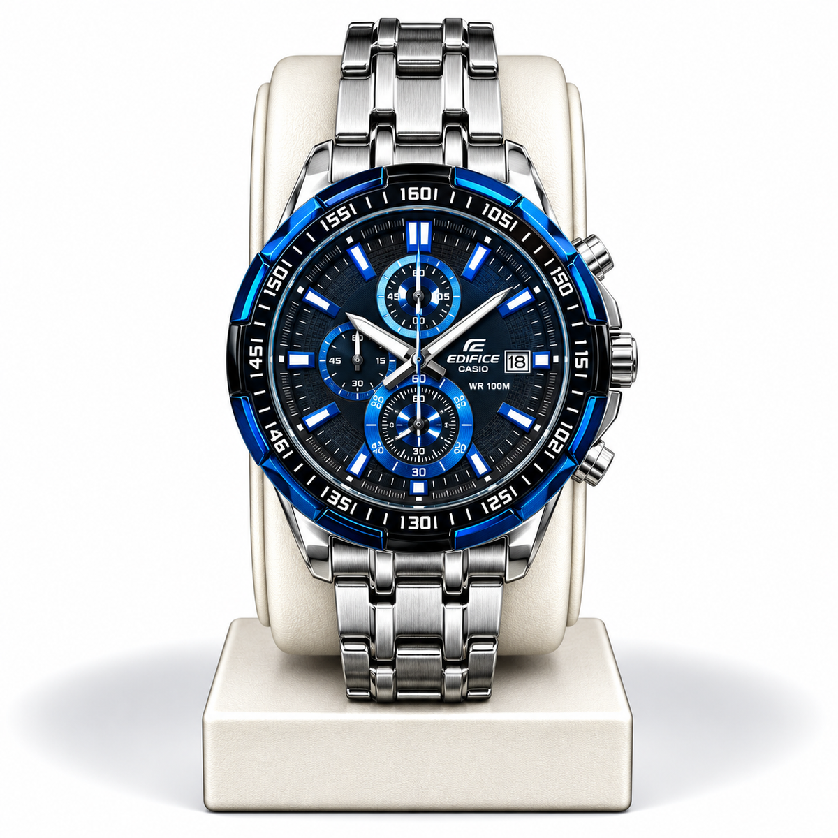 Casio Edifice Blue Chronograph Stainless Steel Watch
