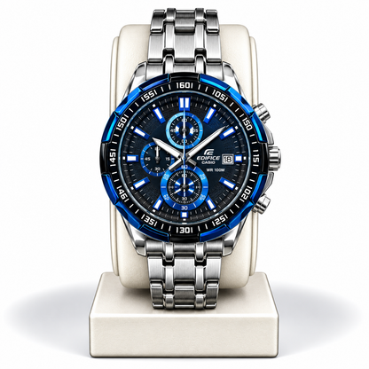 Casio Edifice Blue Chronograph Stainless Steel Watch