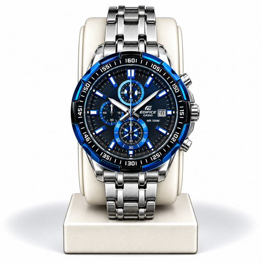 Casio Edifice Blue Chronograph Stainless Steel Watch