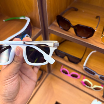 Maybach White Colour Square Premium Sunglasses