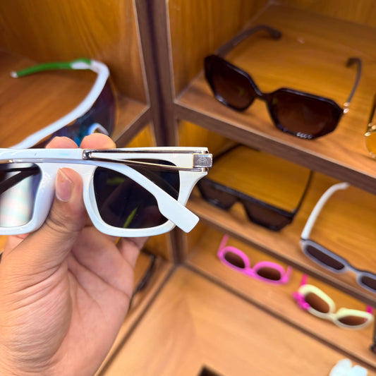 Maybach White Colour Square Premium Sunglasses