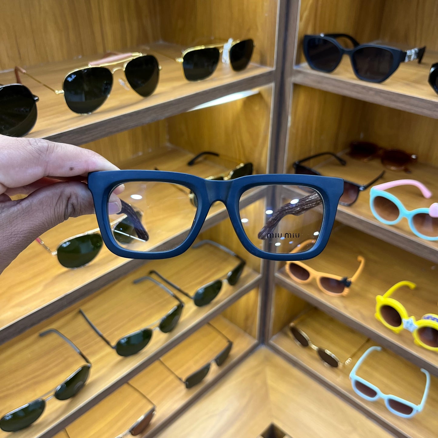 Miu Miu stylish Wooden Frame Trending Sunglasses
