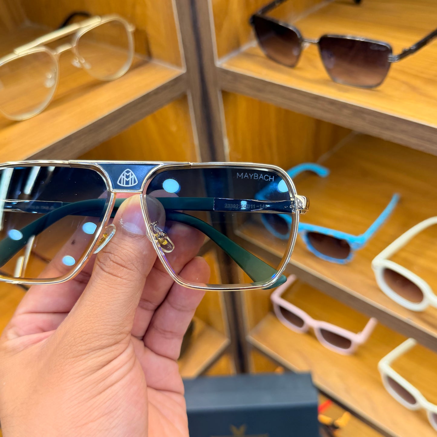 Maybach Metal Green oversize Premium Sunglass