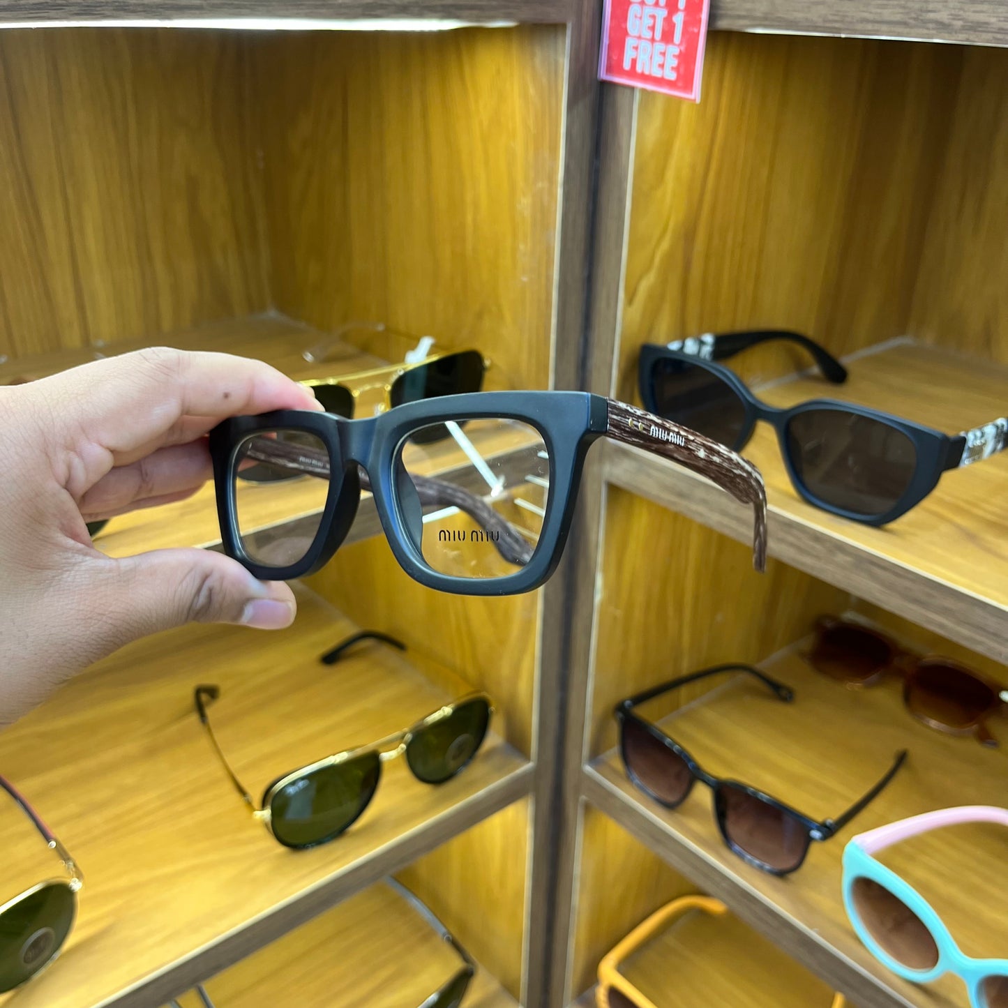 Miu Miu stylish Wooden Frame Trending Sunglasses