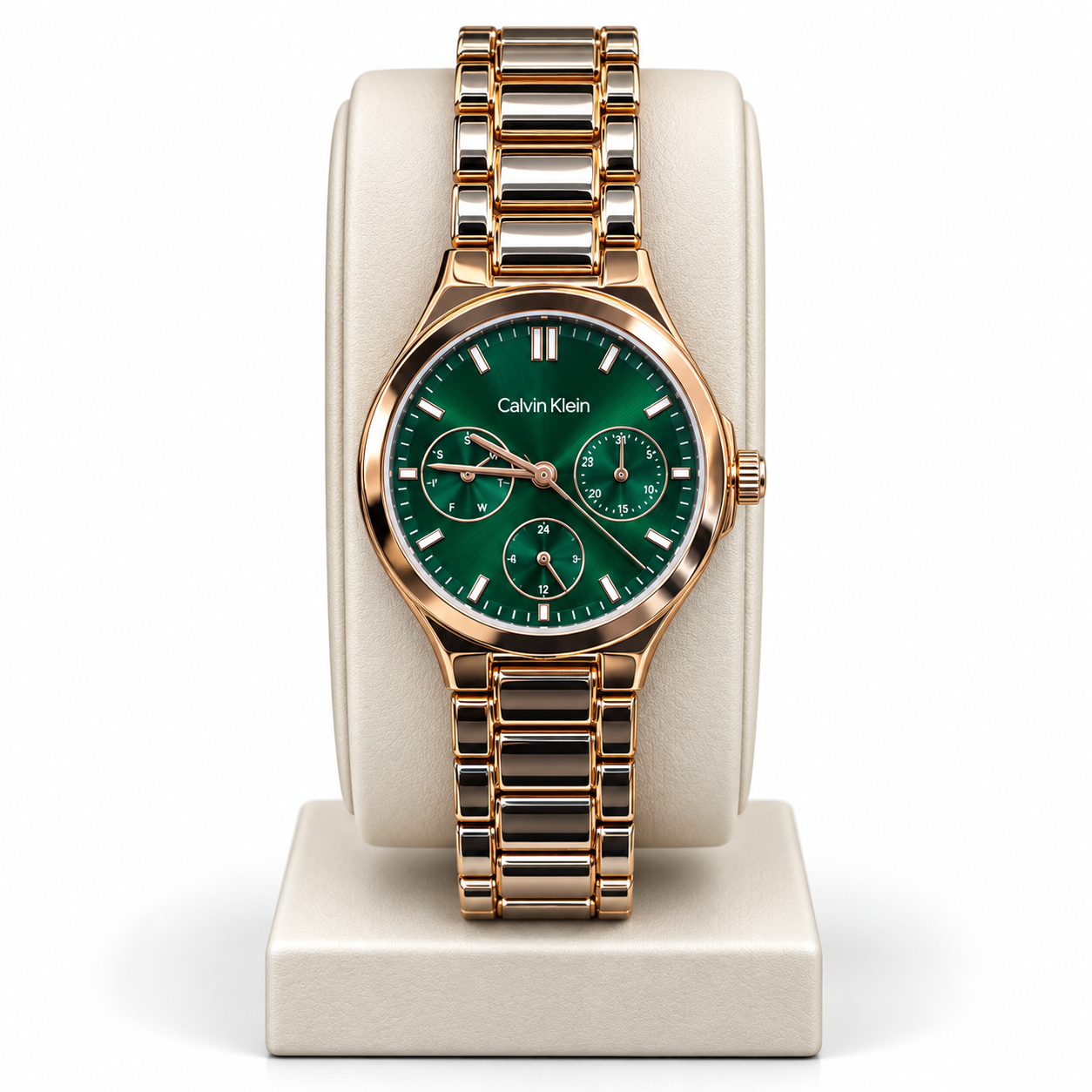 CK Green Rose Gold Chronograph Watch