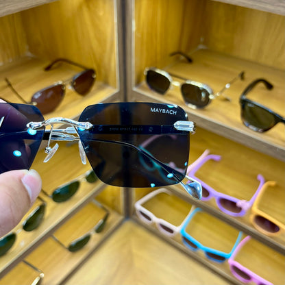 MAYBACH 21010 Frameless Black Color Rectangle Premium Fashion Sunglasses