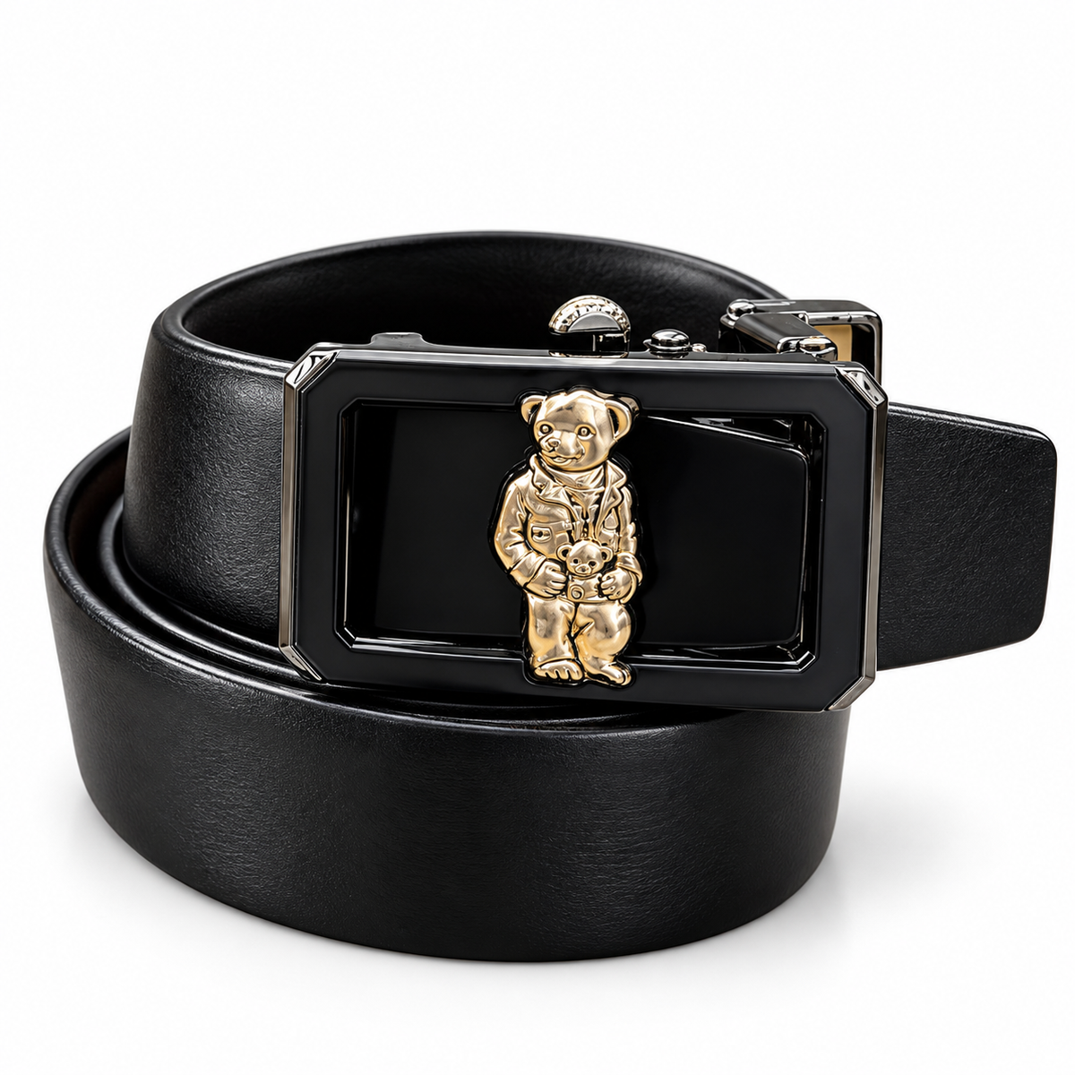 Polo Teddy Bear Reversible Belt – Black & Brown | Dual-Tone Automatic Buckle