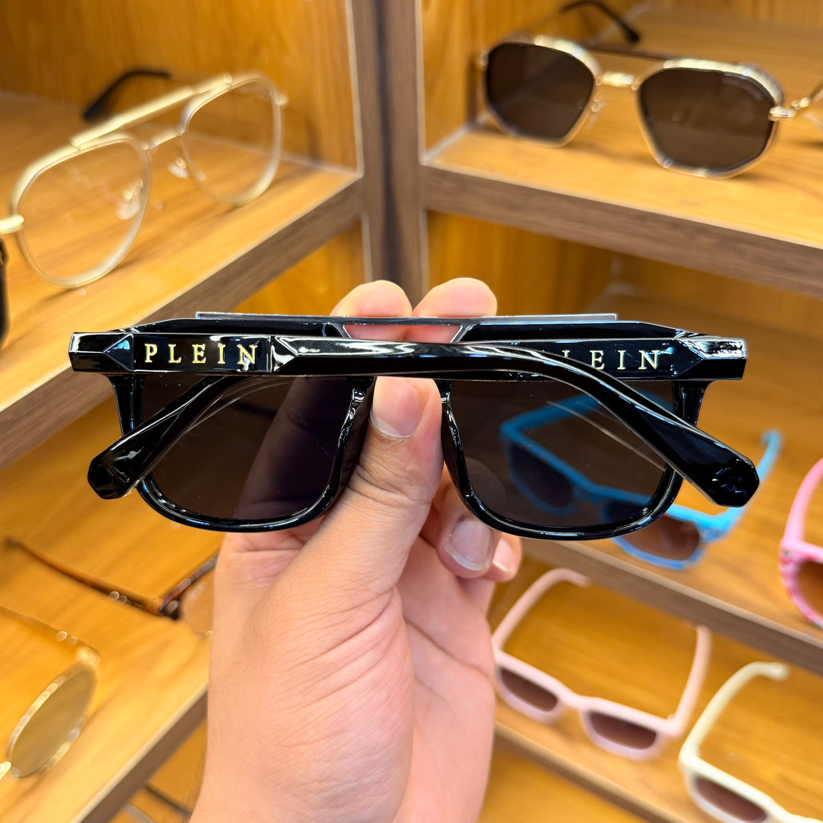 Phillipp Plein Black Rectangle Premium Sunglasses