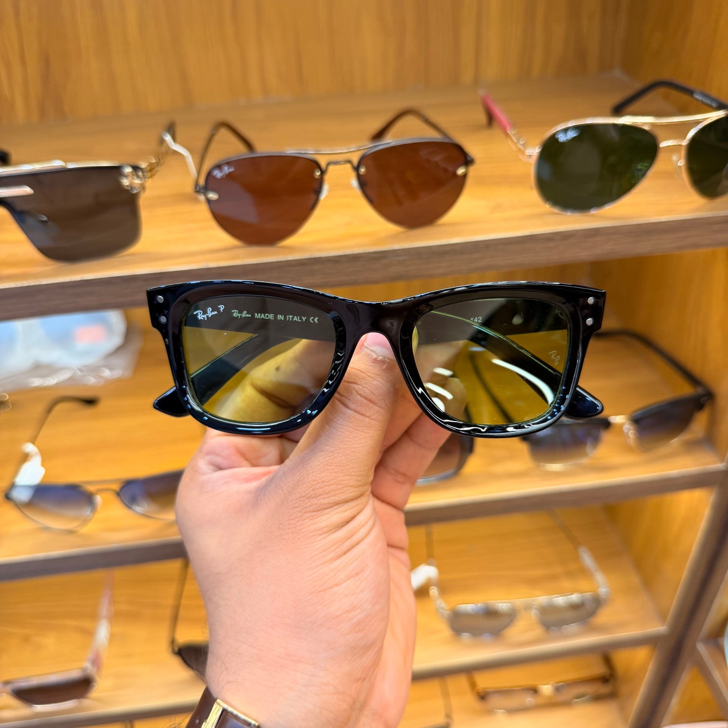 RB Reverse Black-Yellow Lens Premium Unisex Fashion Sunglass