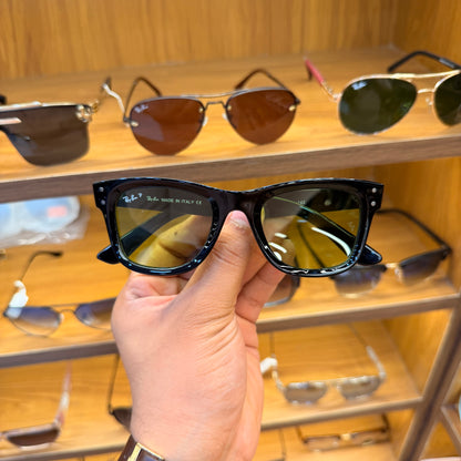 RB Reverse Black-Yellow Lens Premium Unisex Fashion Sunglass
