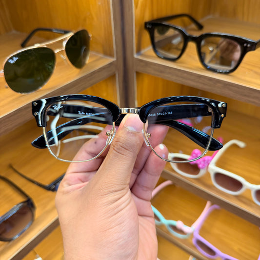 RB Club-master Reverse Black-Transparent Lens Premium Unisex Fashion Sunglass