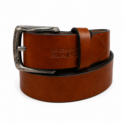 Montblanc A1 Classic Tan Brown Leather Belt