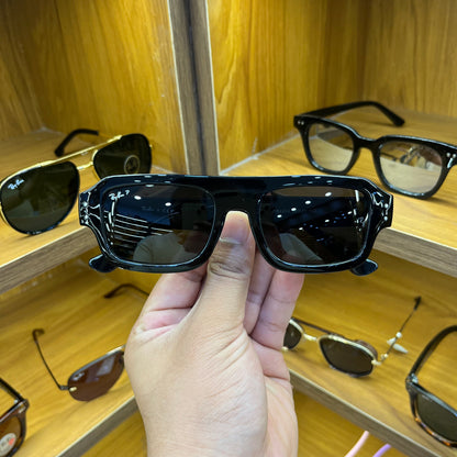 Ray-Ban Unisex UV Protected Rectangle Polarised Premium Sunglasses For Men’s & Women’s RB4454 - All Black