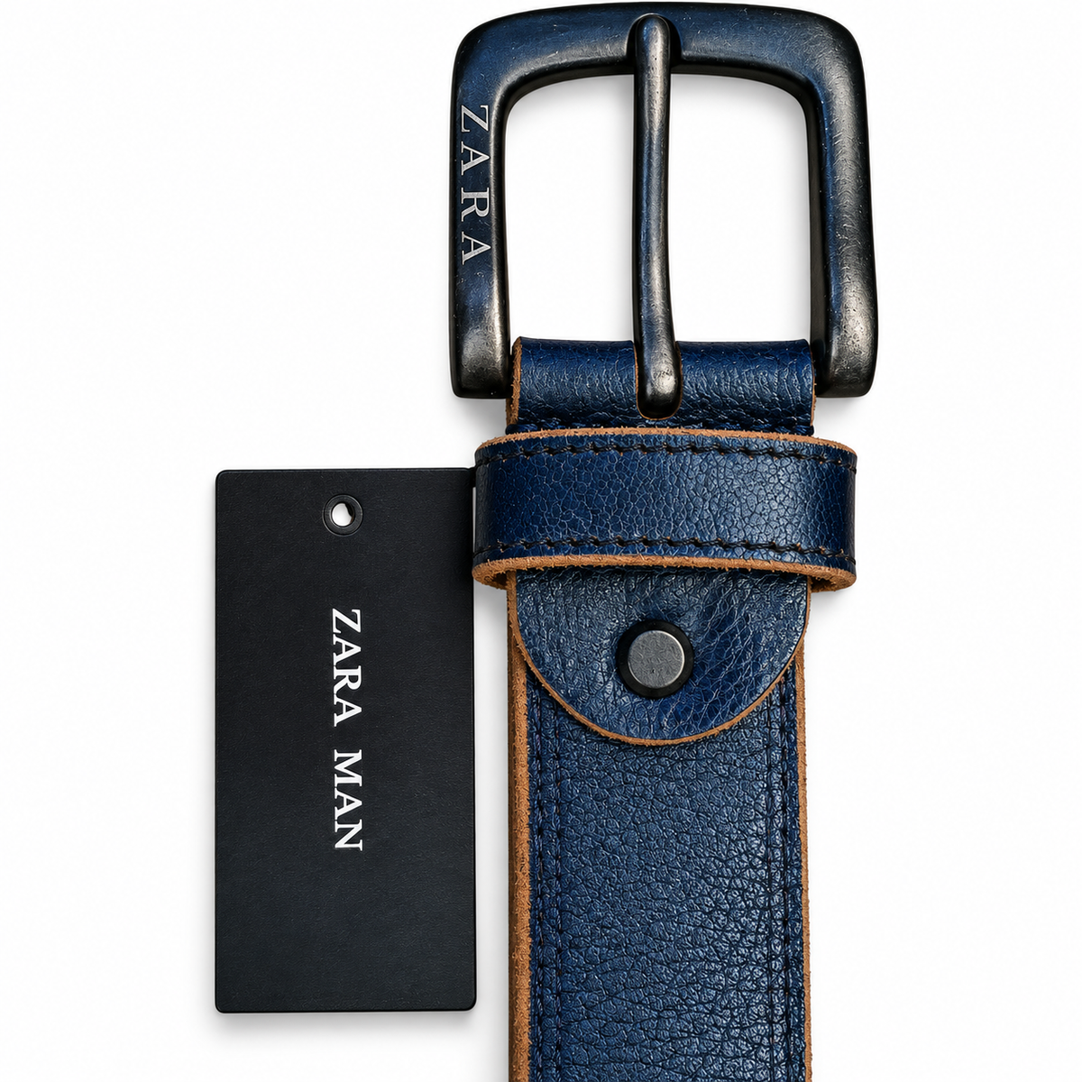 ZARA Navy Blue Trending Leather Belt