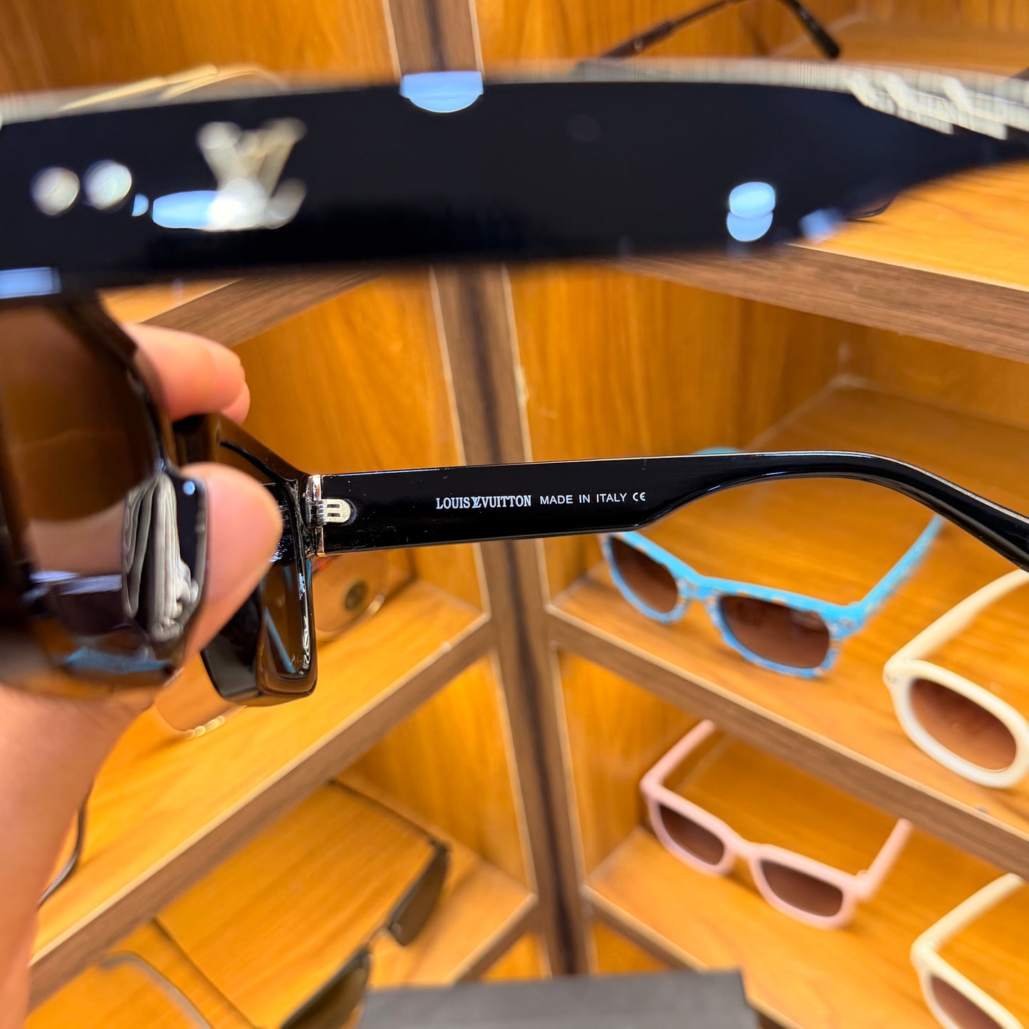LV F35104 black rectangle Premium Sunglasses