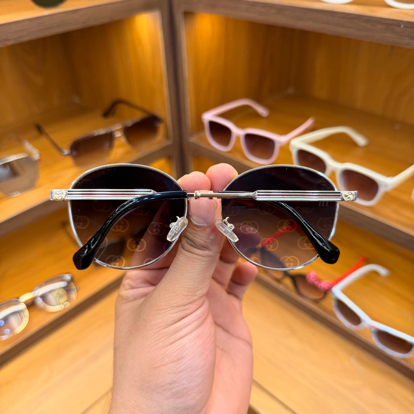 Gucci Printed Modern Styles Lens Metal Round Frame Premium Sunglasses