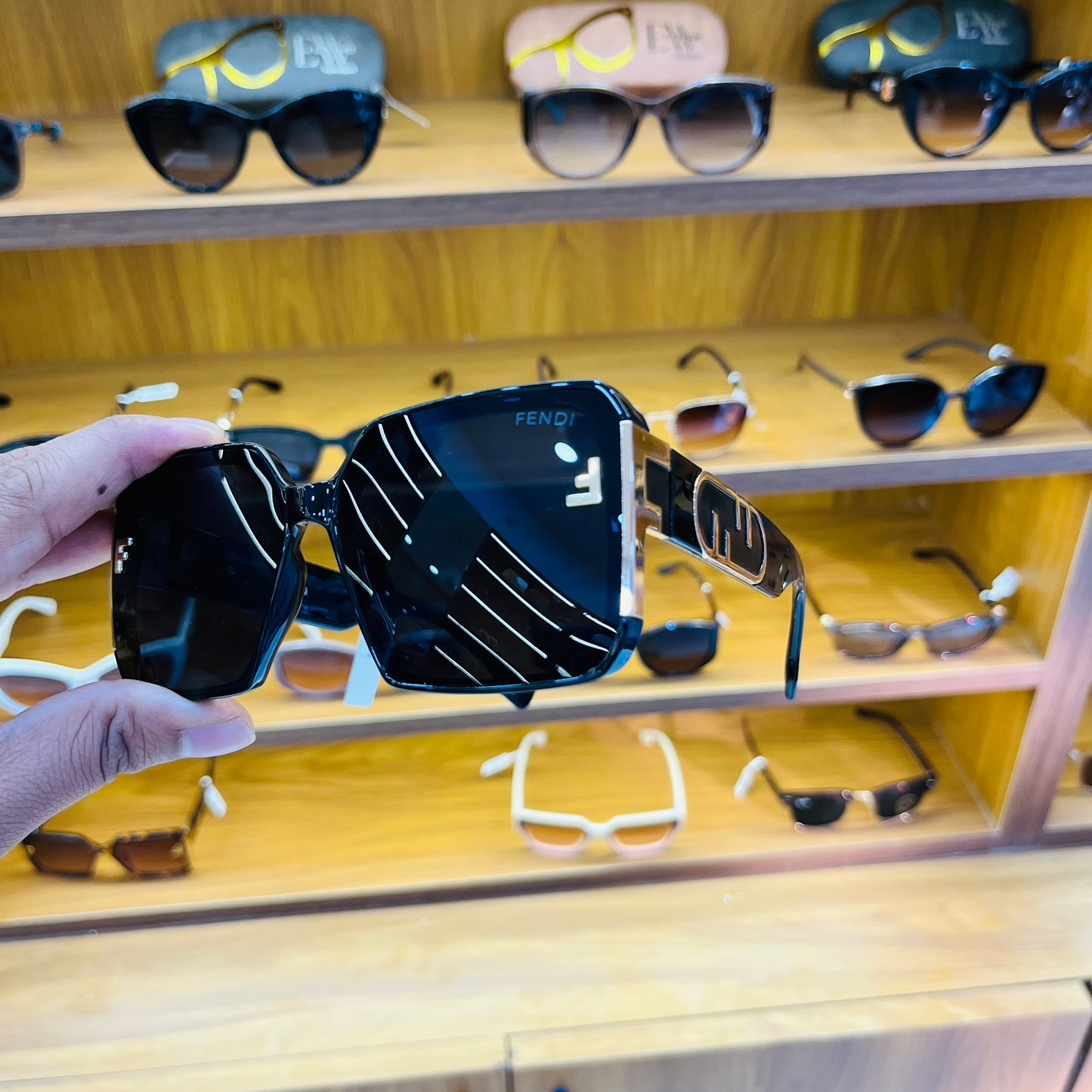 FENDI Black Square Shape Premium Sunglasses