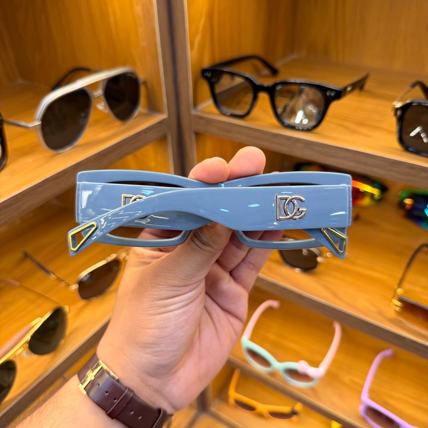 DG 8336 Rectangle Slate Blue Colour Trending Luxury Sunglasses
