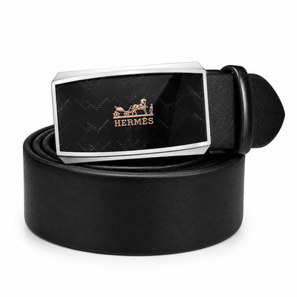 Hermès Black Patterned Automatic Belt