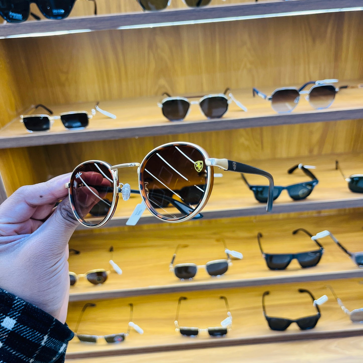 RB Ferrari Oval Brown Colour Premium Sunglass
