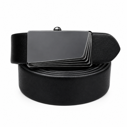 Premium Black Multi-Layer Automatic Buckle Belt